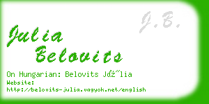 julia belovits business card